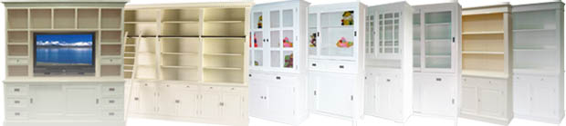 witte kasten, kast, kasten, witte kasten fabrikant, geschilderde kasten, creme kleurige kasten, buffetten, tafels, boekenkasten, winkelkasten, kleinmeubelen